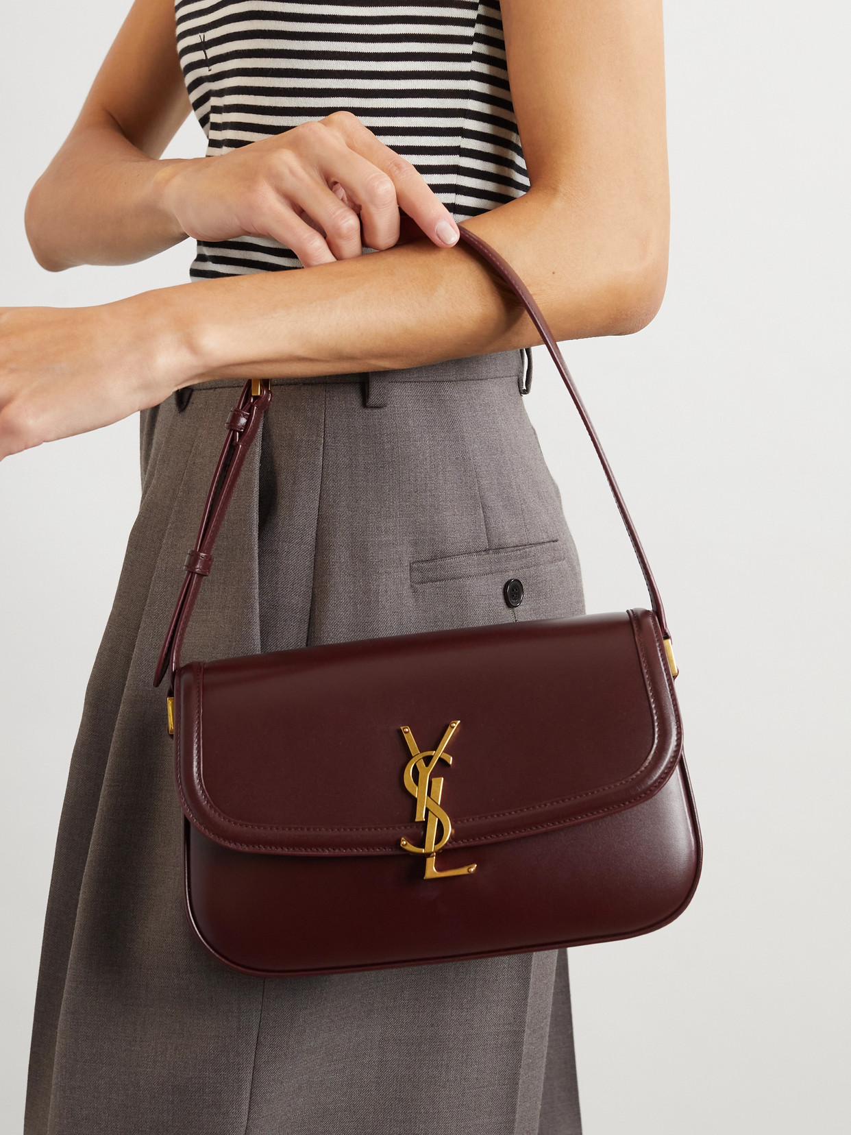 Saint Laurent Solferino Medium Ysl Shoulder Bag In Smooth Leather