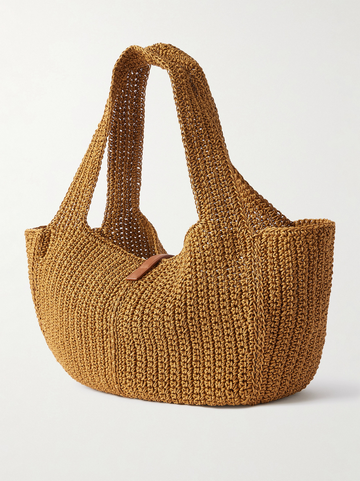 Saint Laurent Le 5 À 7 Bea Medium Leather-trimmed Raffia Tote