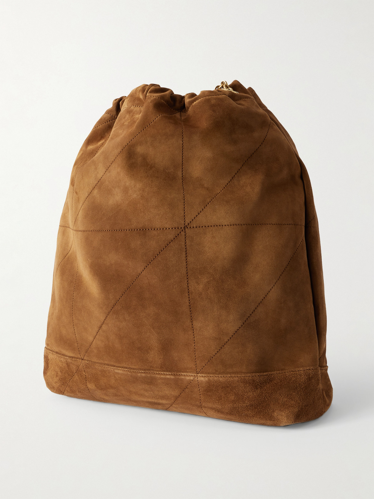 Saint Laurent Jamie Quilted Suede Shoulder Bag In Orange