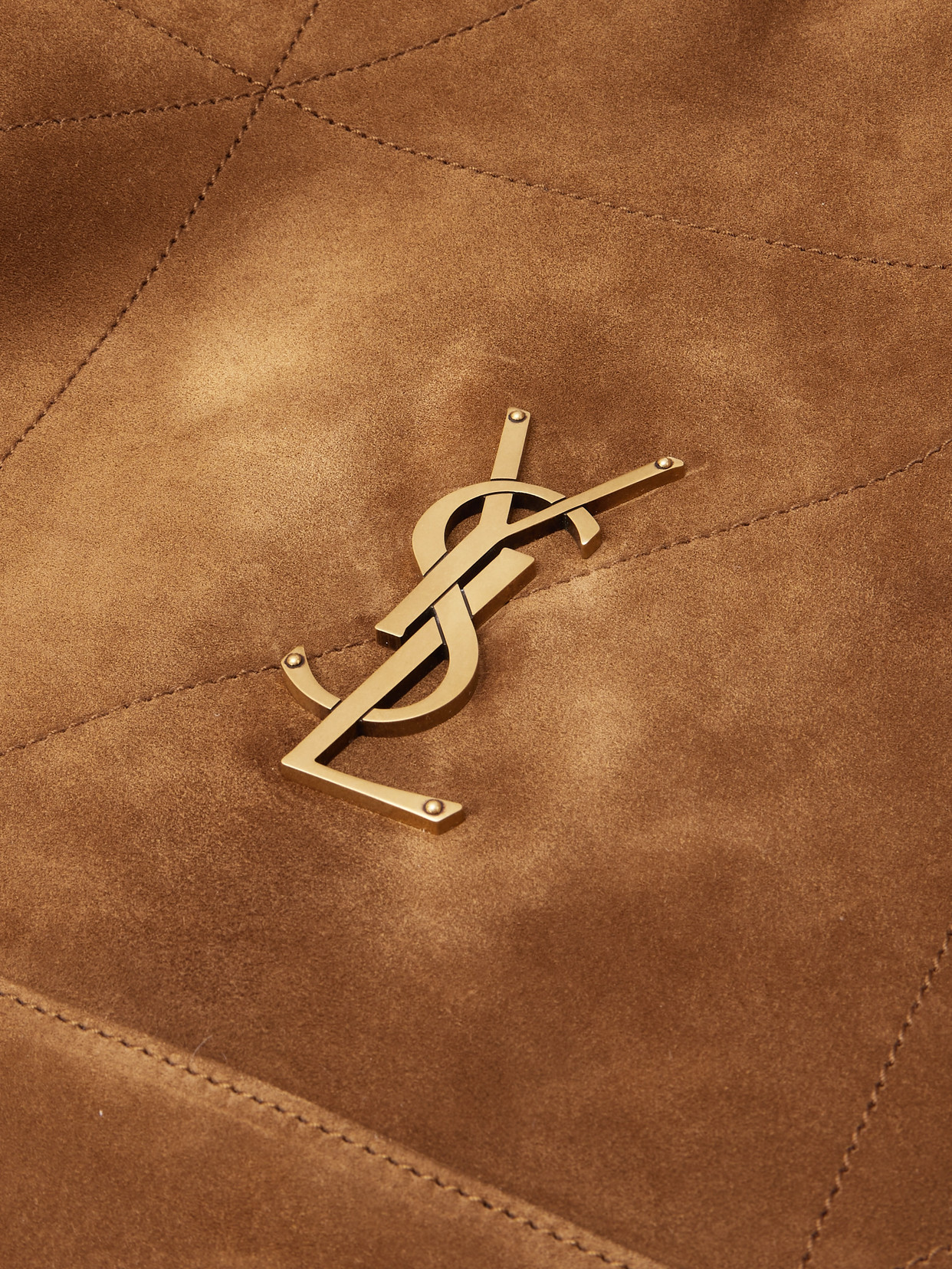 Saint Laurent Jamie Quilted Suede Shoulder Bag In Orange