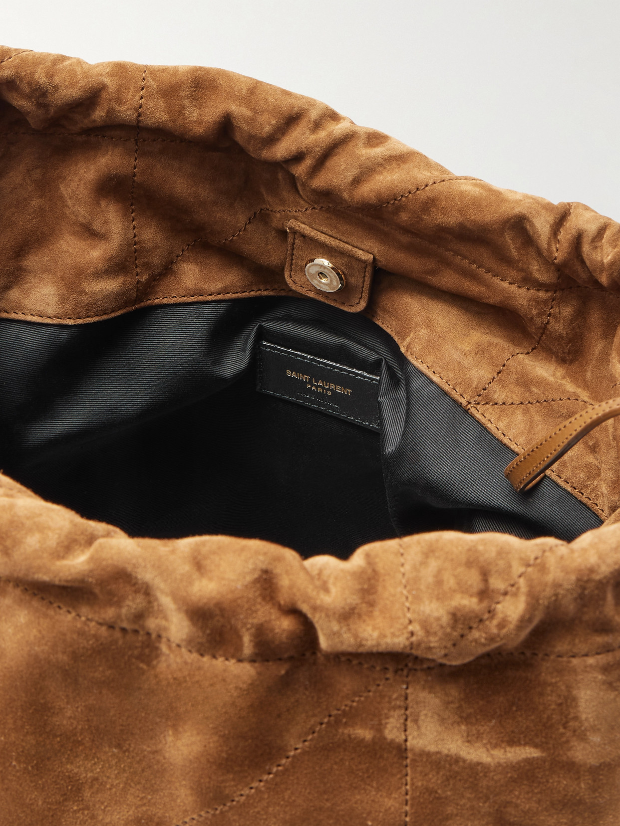 Saint Laurent Jamie Quilted Suede Shoulder Bag In Orange