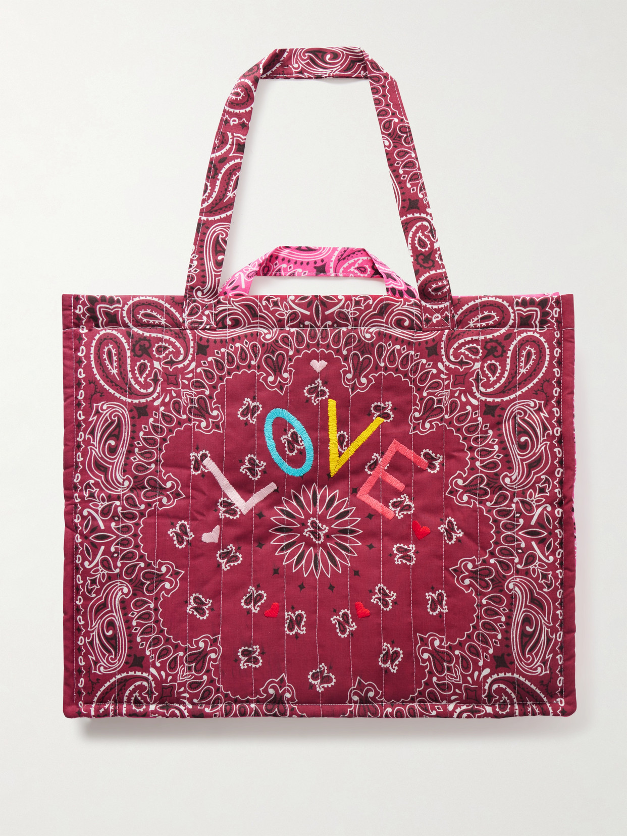 Call It By Your Name Cabas Maxi Embroidered Quilted Printed Cotton Tote Bag