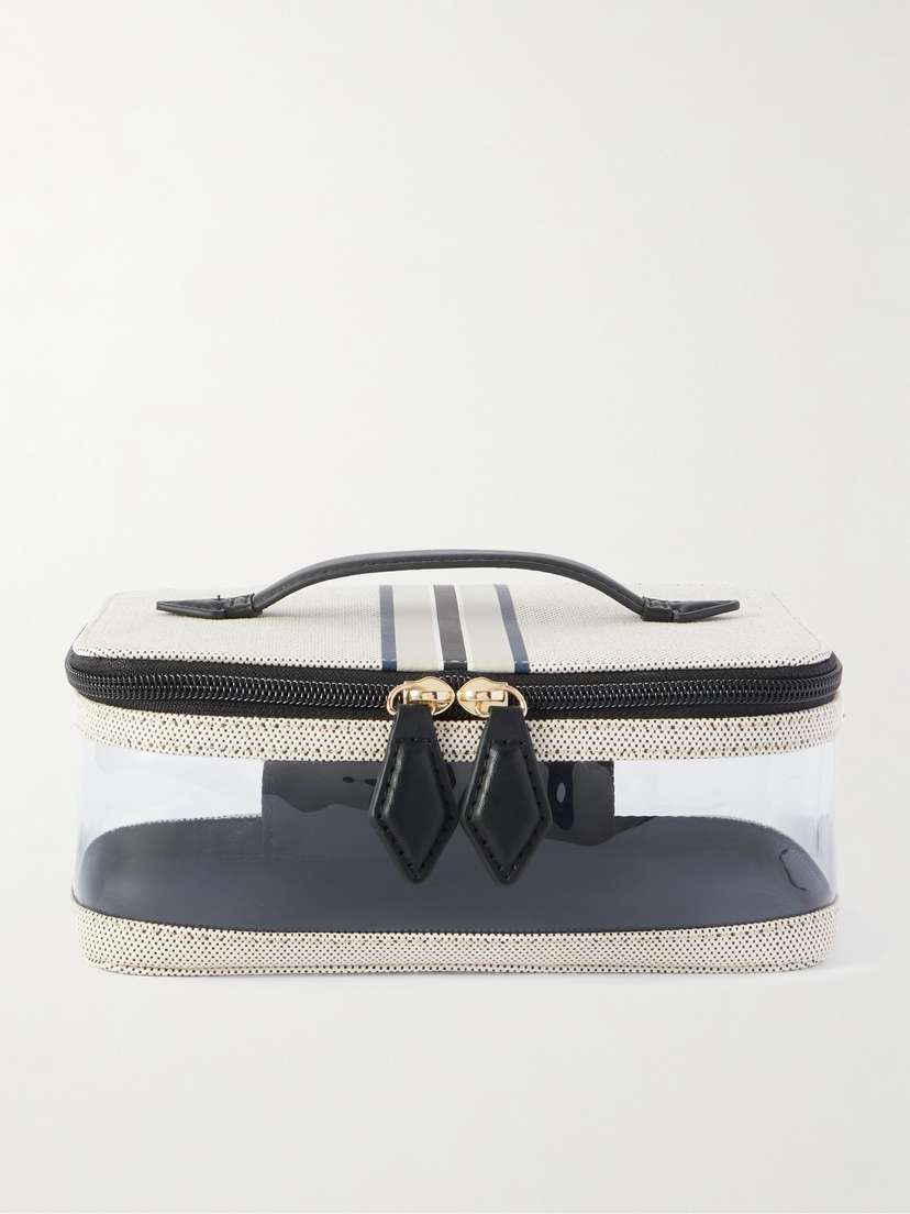 Paravel Cabana See-all Striped Canvas And Pvc Cosmetics Case