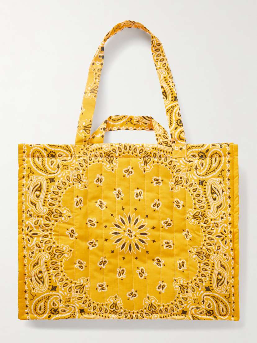 CALL IT BY YOUR NAME Maxi Cabas Quilted Bandana-print Cotton-poplin Tote