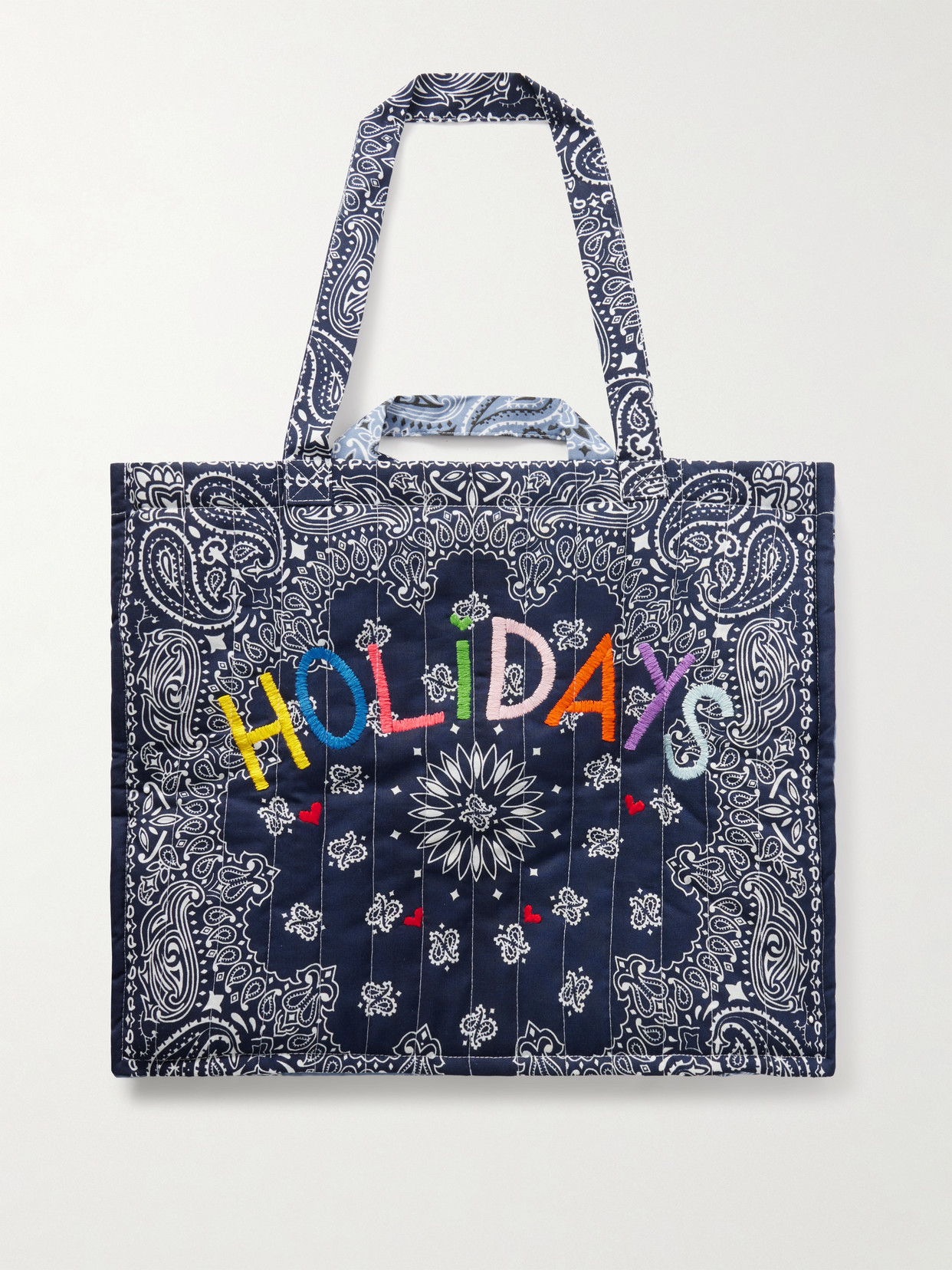 Call It By Your Name Cabas Maxi Embroidered Quilted Printed Cotton Tote Bag
