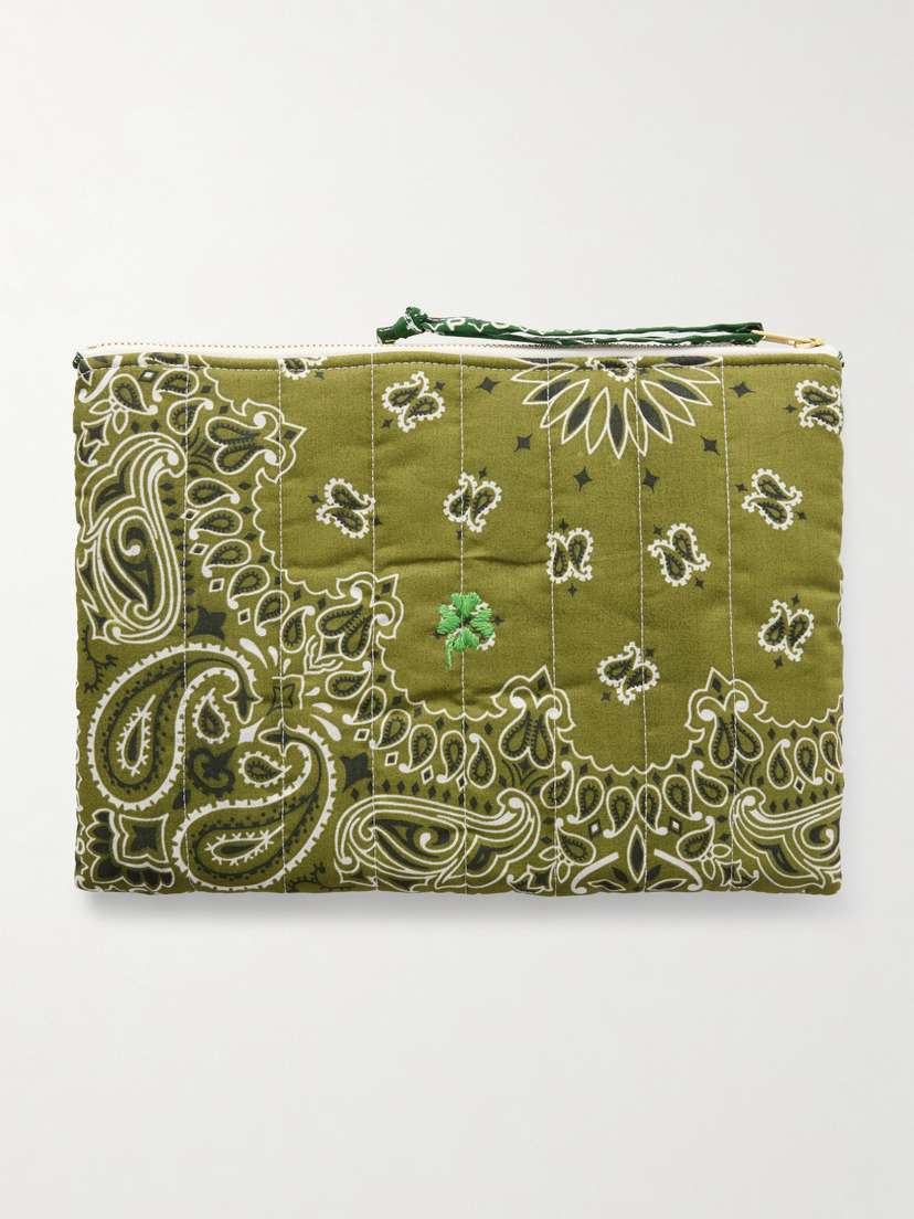 CALL IT BY YOUR NAME Bandana-print Quilted Cotton Pouch
