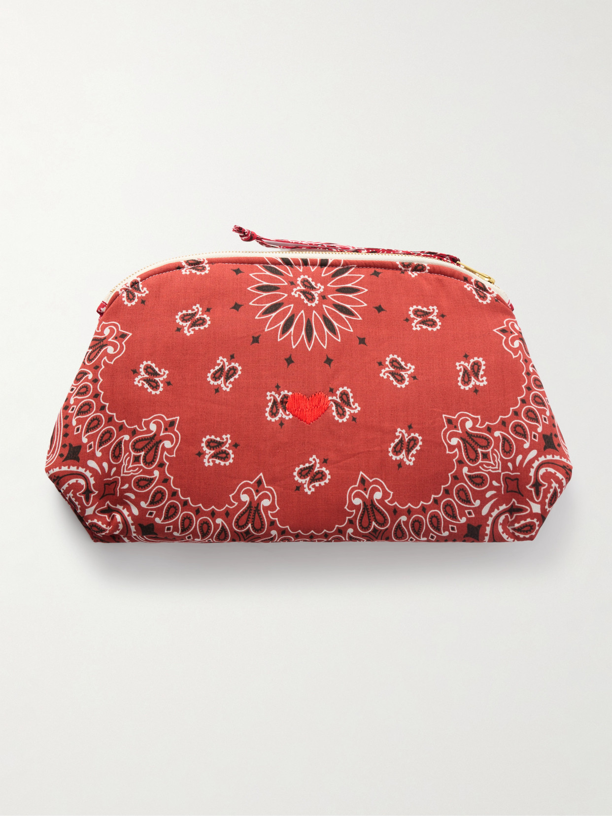 Call It By Your Name Coeur Vanity Embroidered Bandana-print Cotton Pouch