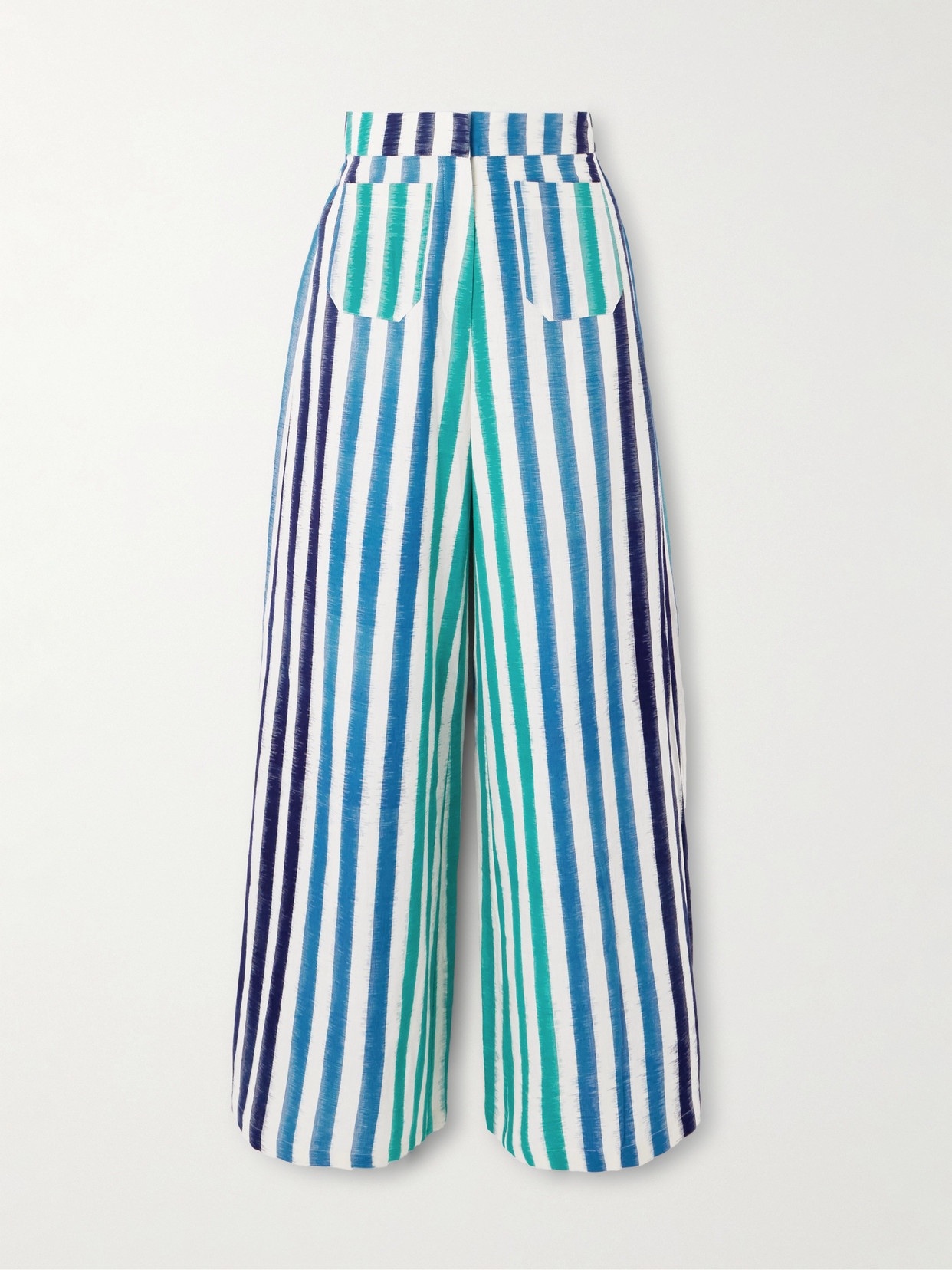 Emporio Sirenuse Adele Striped Cotton Wide-leg Pants