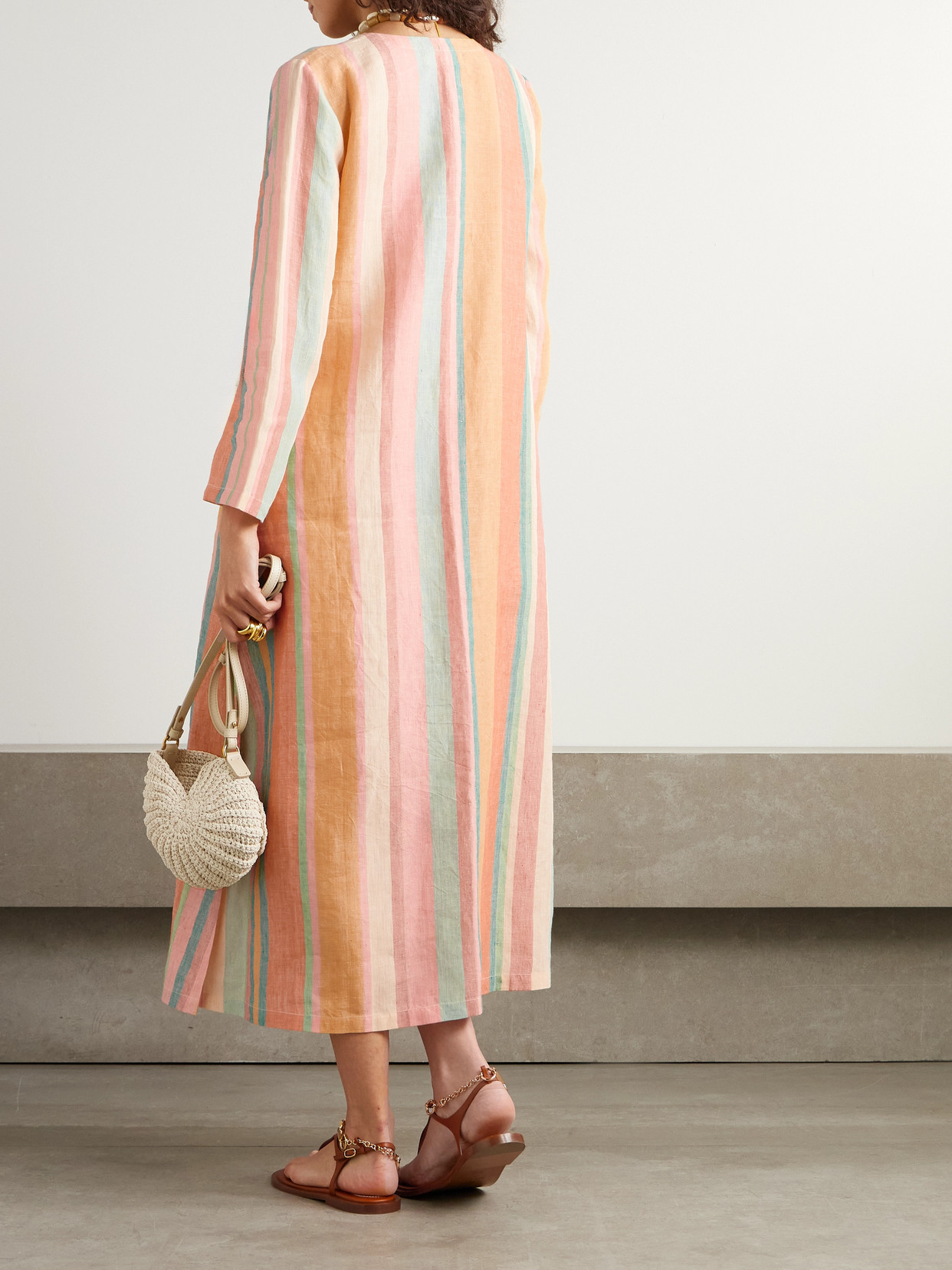 Emporio Sirenuse Striped Linen Kaftan