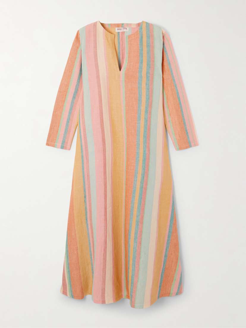 Emporio Sirenuse Striped Linen Kaftan