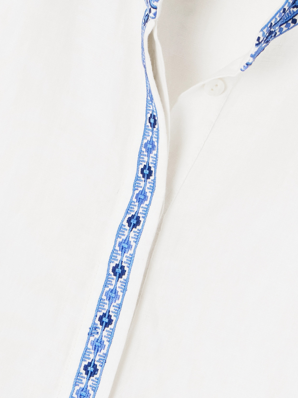 Emporio Sirenuse Andorra Cropped Embroidered Linen And Cotton-blend Top In White