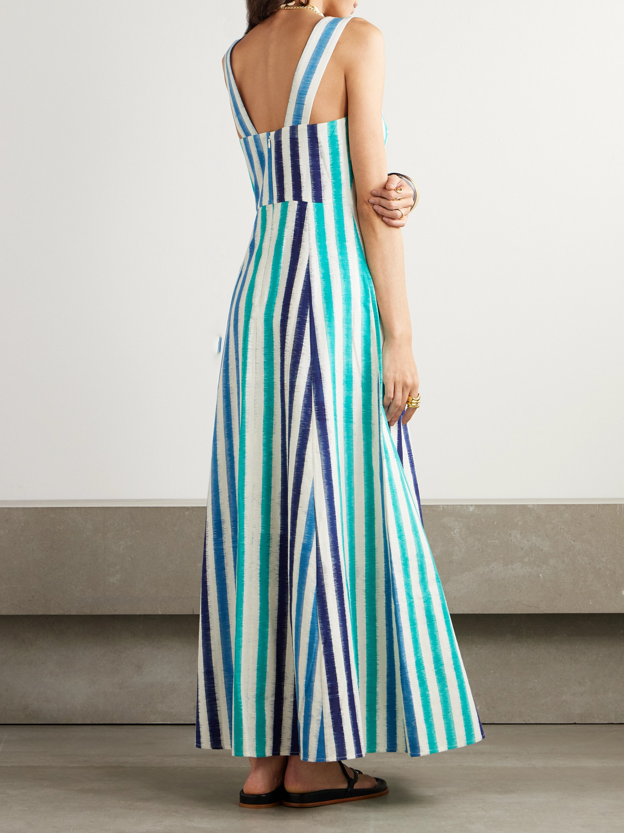 Emporio Sirenuse Nellie Striped Cotton Maxi Dress