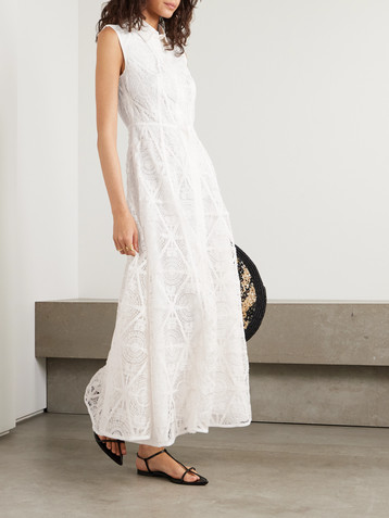 Emporio Sirenuse Miralda guipure-lace maxi shirt dress