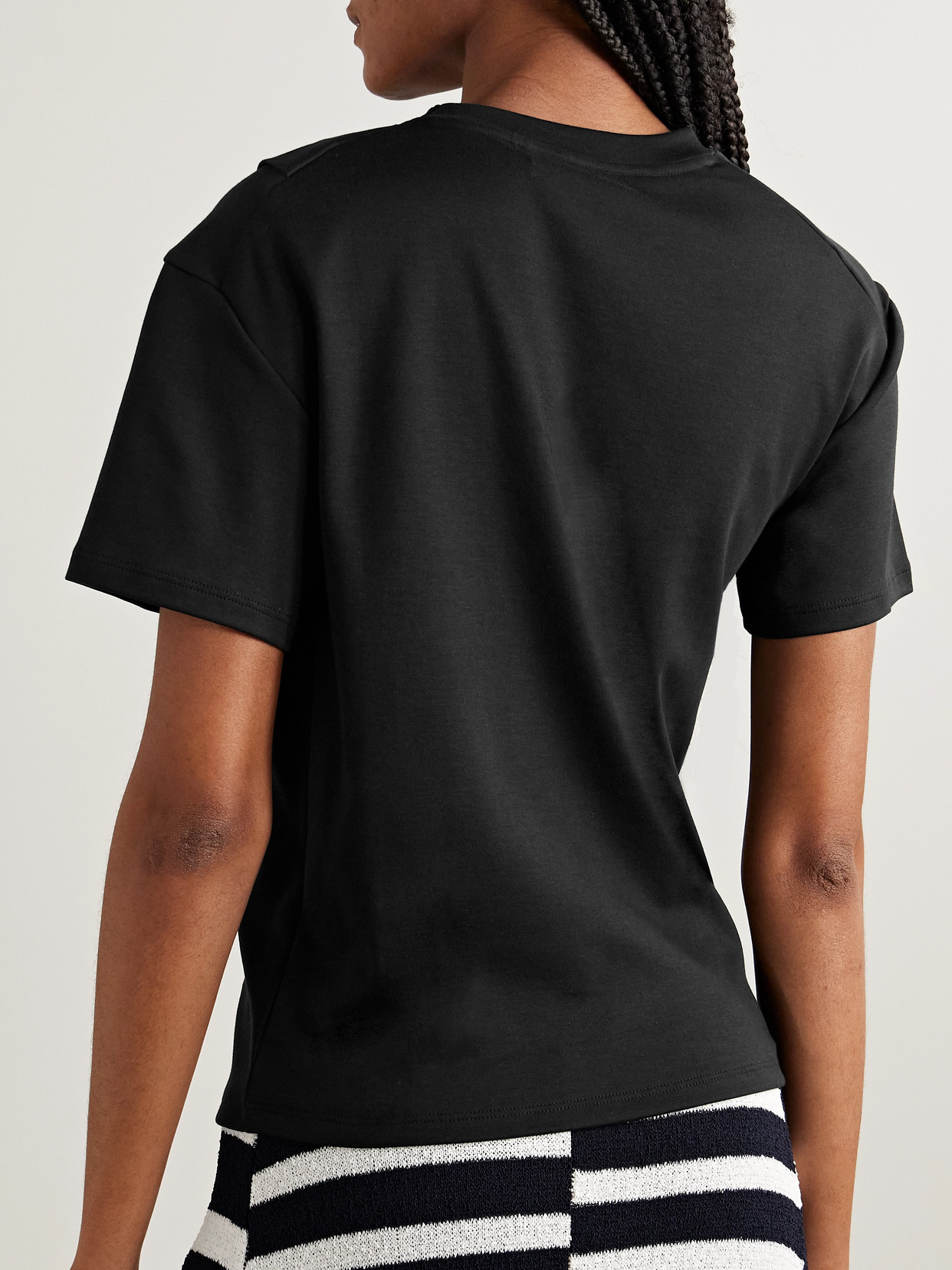 Theory Draped Supima Cotton-jersey T-shirt In Black