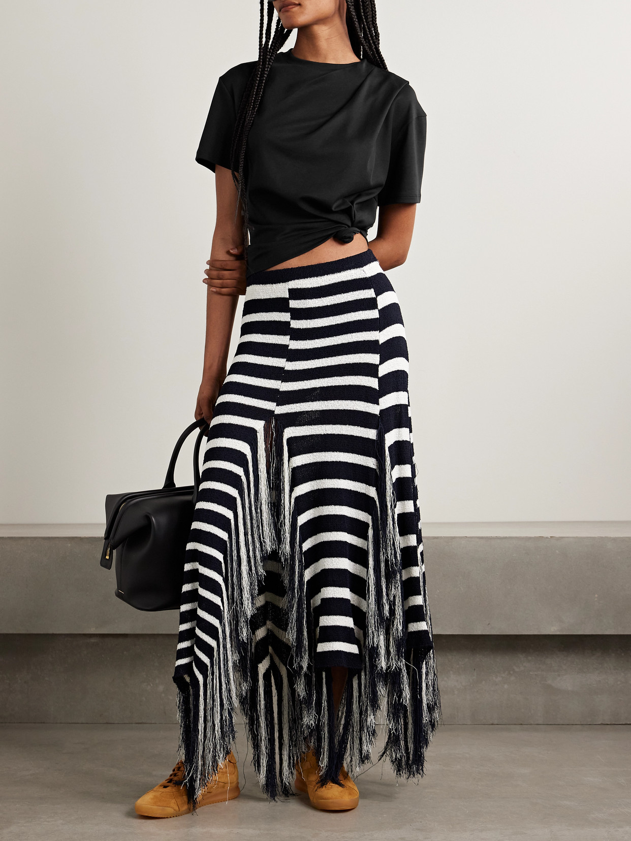 Theory Draped Supima Cotton-jersey T-shirt In Black