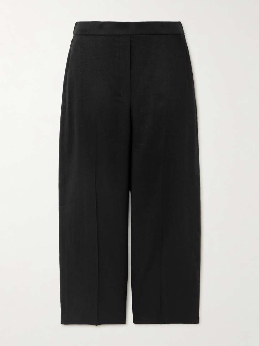 Theory Relax Cropped Linen-blend Twill Straight-leg Pants