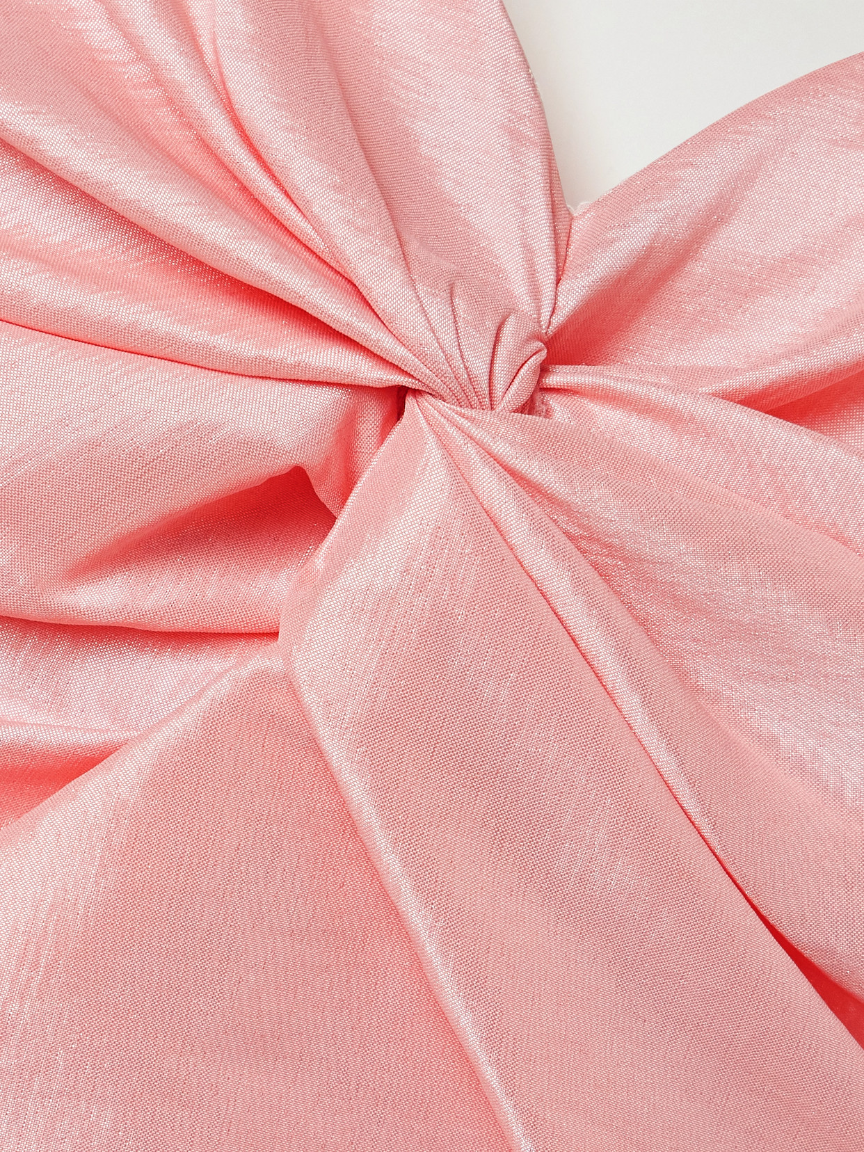 Kika Vargas Tasha Strapless Twist-front Ruffled Taffeta Top In Pink