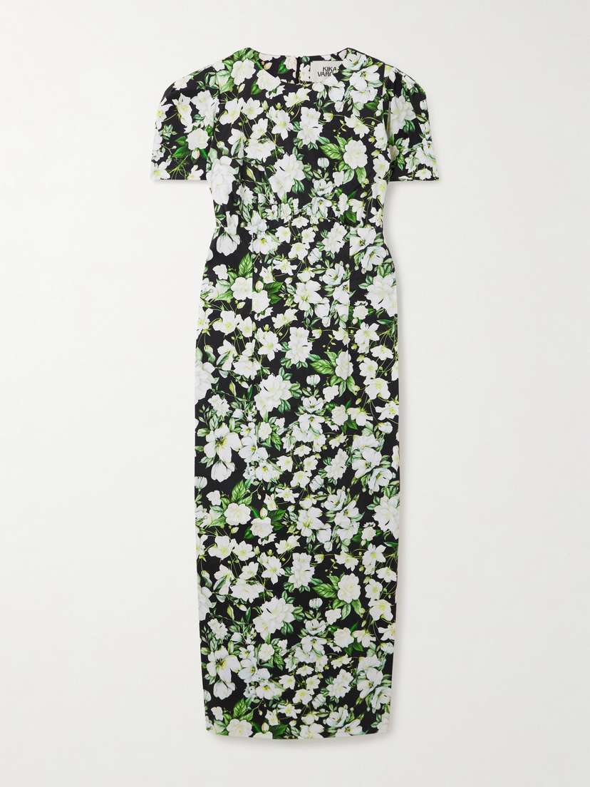 Kika Vargas Sygne Floral-print Cotton-blend Midi Dress