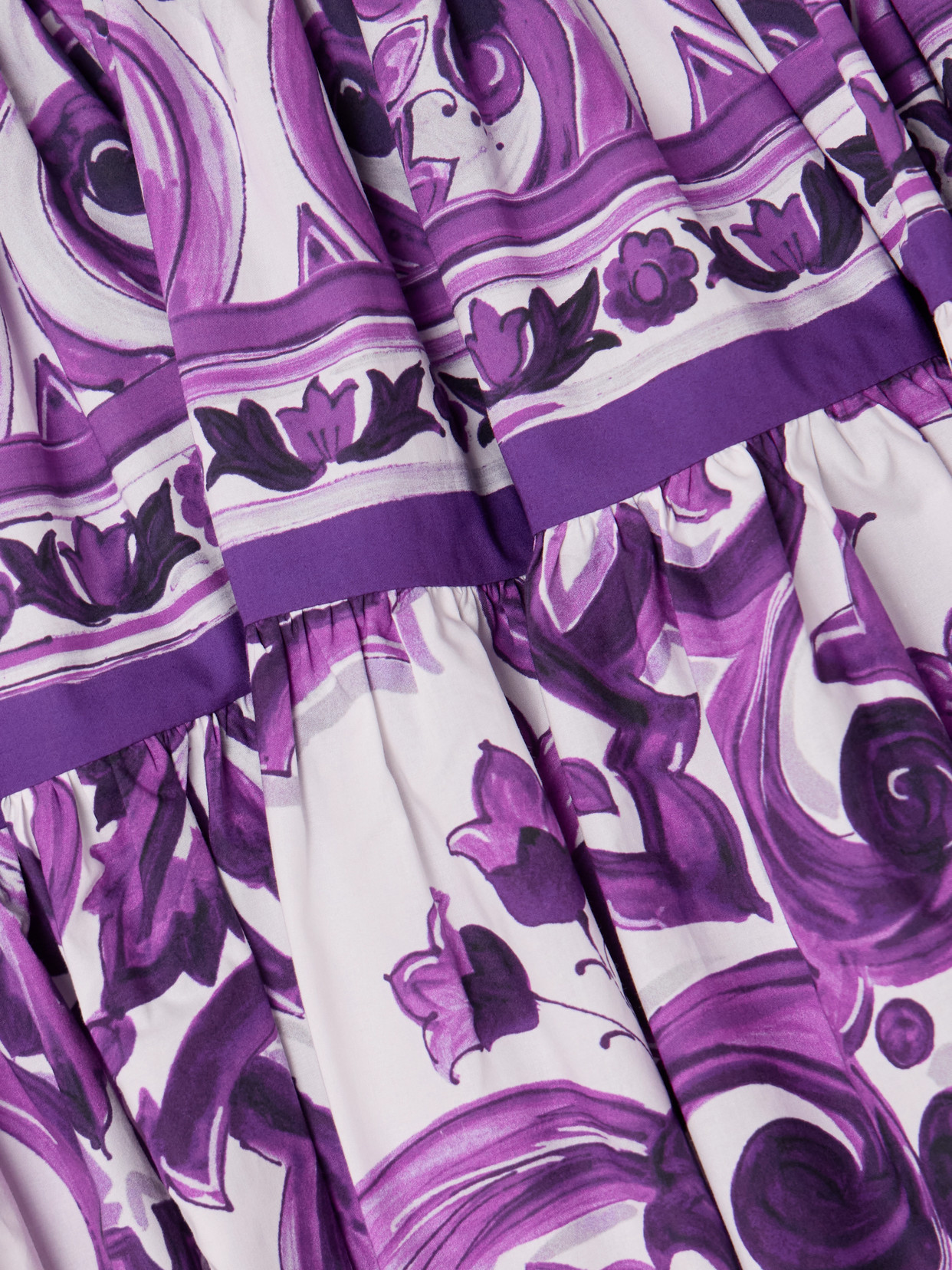 Dolce & Gabbana Printed Gathered Cotton-poplin Mini Skirt