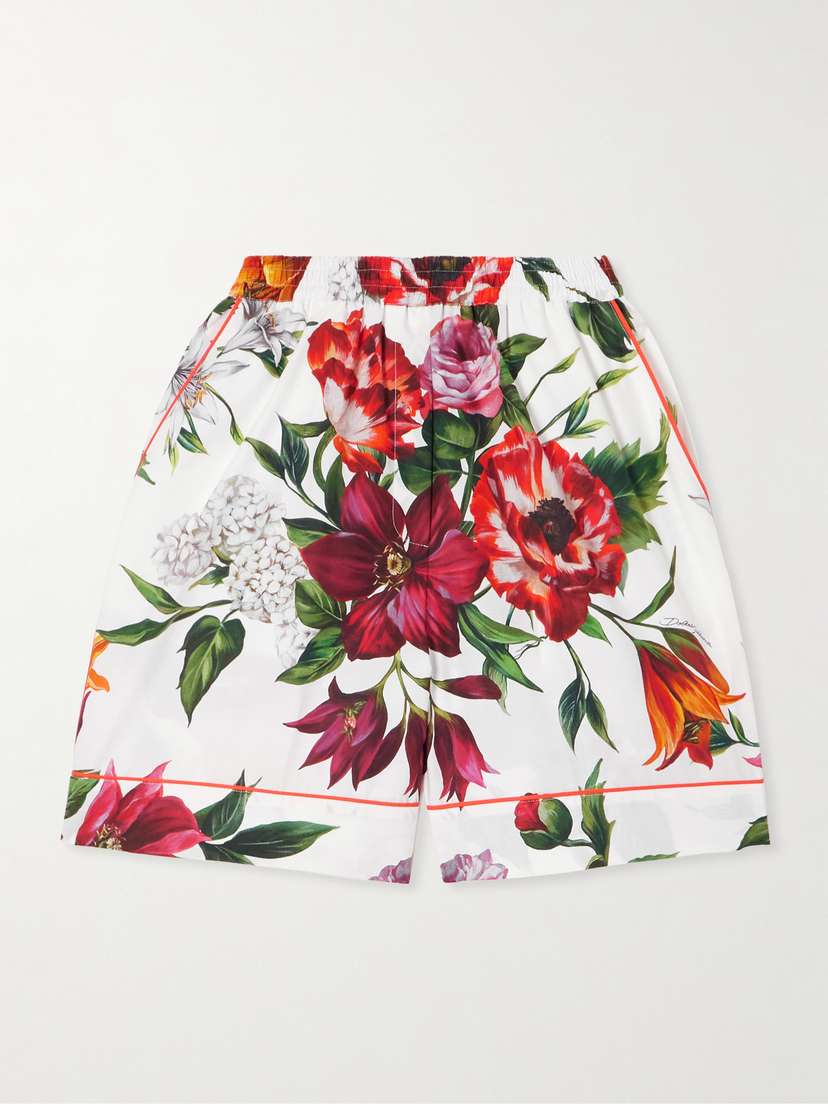 Dolce & Gabbana Floral-print Cotton-poplin Shorts