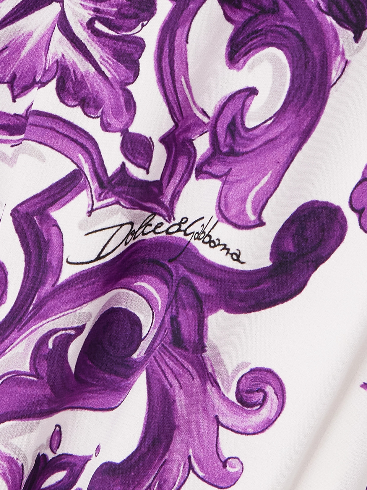 Dolce & Gabbana Maiolica Cropped Printed Silk-blend Flared Pants In Purple