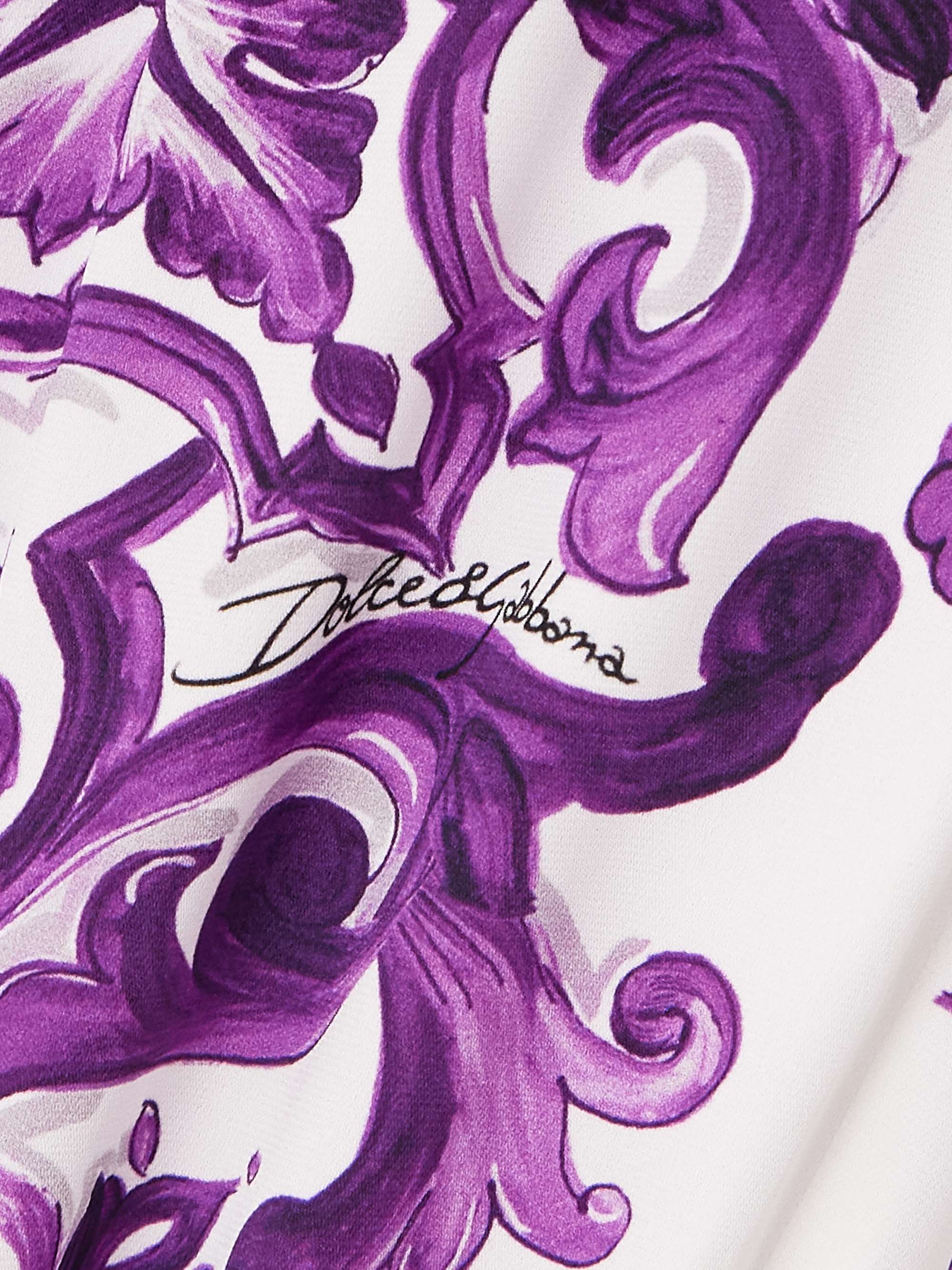 DOLCE&GABBANA Printed silk-blend crepe de chine flared pants