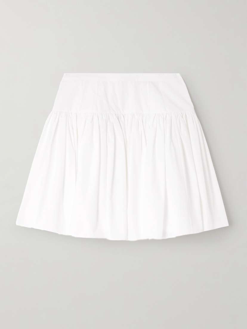 Dolce & Gabbana Pleated Cotton-poplin Mini Skirt