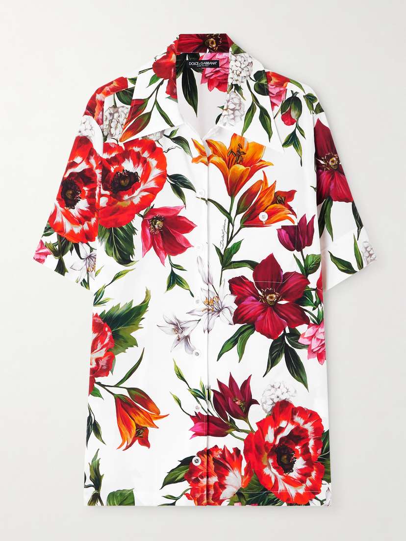Dolce & Gabbana Floral-print Silk-blend Shirt