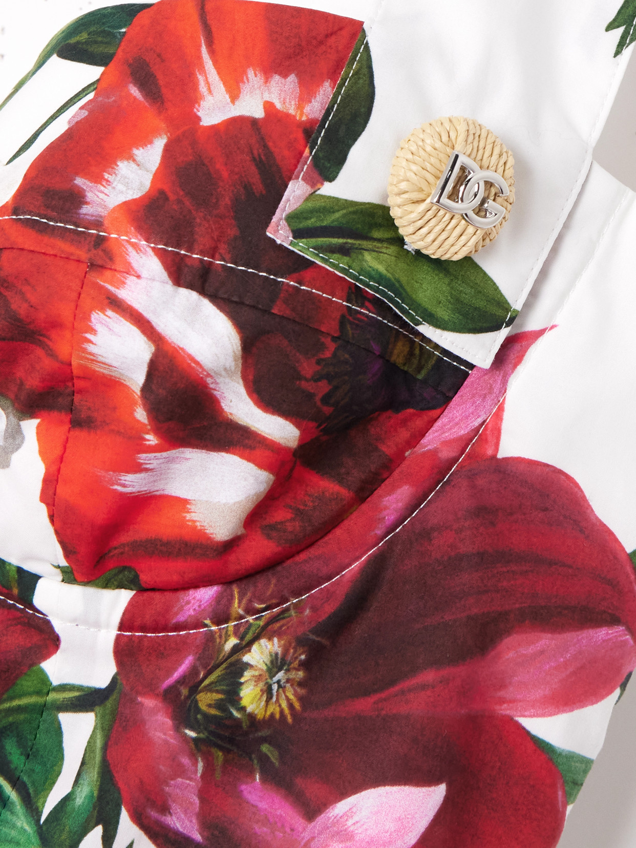 Dolce & Gabbana Floral Poplin Bustier Mini Dress