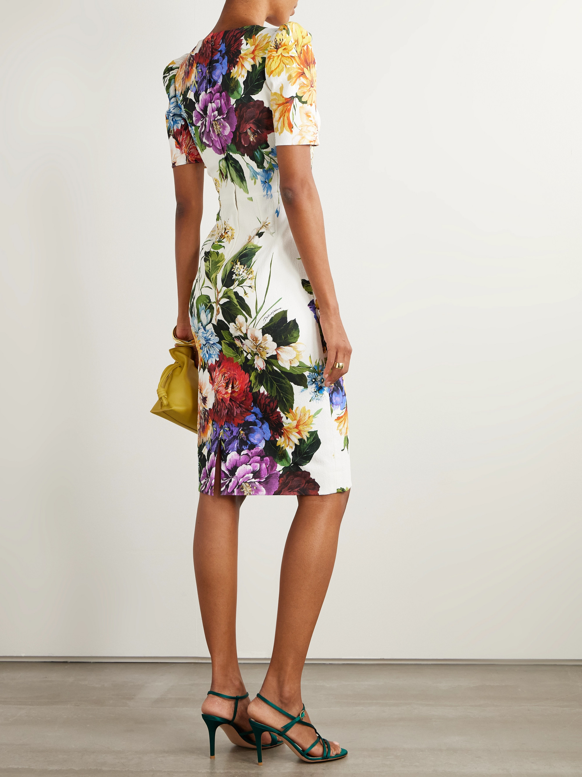 新品試着　mame Floral Jacquard Knitted Dress Petite Slinky Mirrored Floral Jacquard Knit Dress | Karen Millen