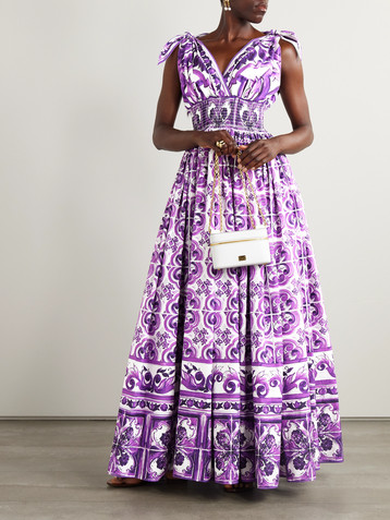 Dolce&Gabbana Printed cotton-poplin midi dress