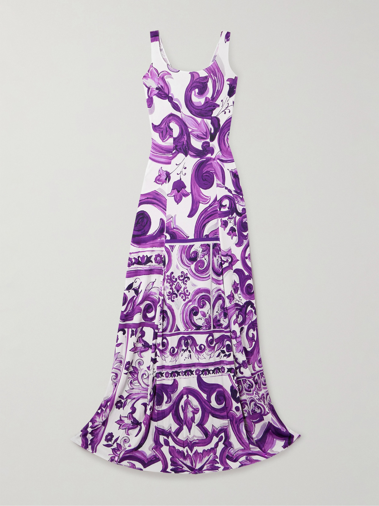Dolce & Gabbana Printed Satin Maxi Dress