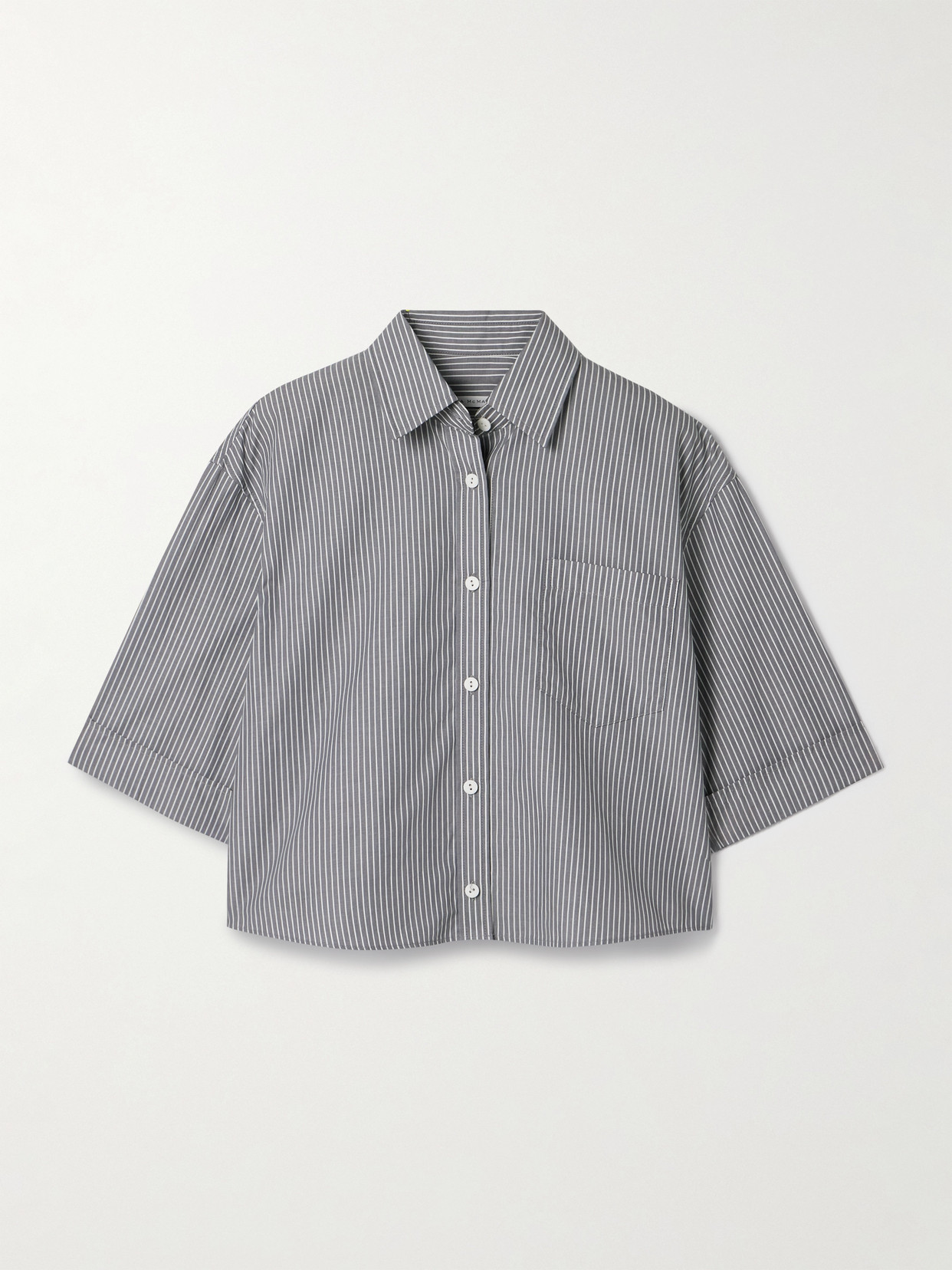 Maria Mcmanus Cropped Striped Organic Cotton Shirt