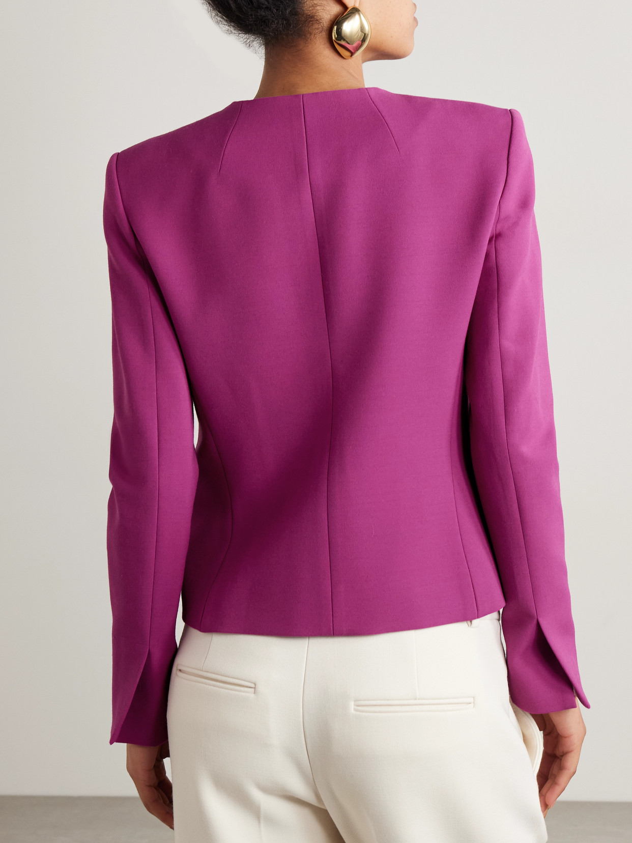 Maria Mcmanus Single-breasted Shrunken Jacket In Purple