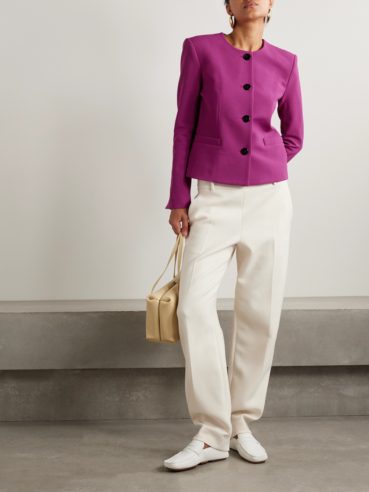 Maria Mcmanus Single-breasted Shrunken Jacket In Purple