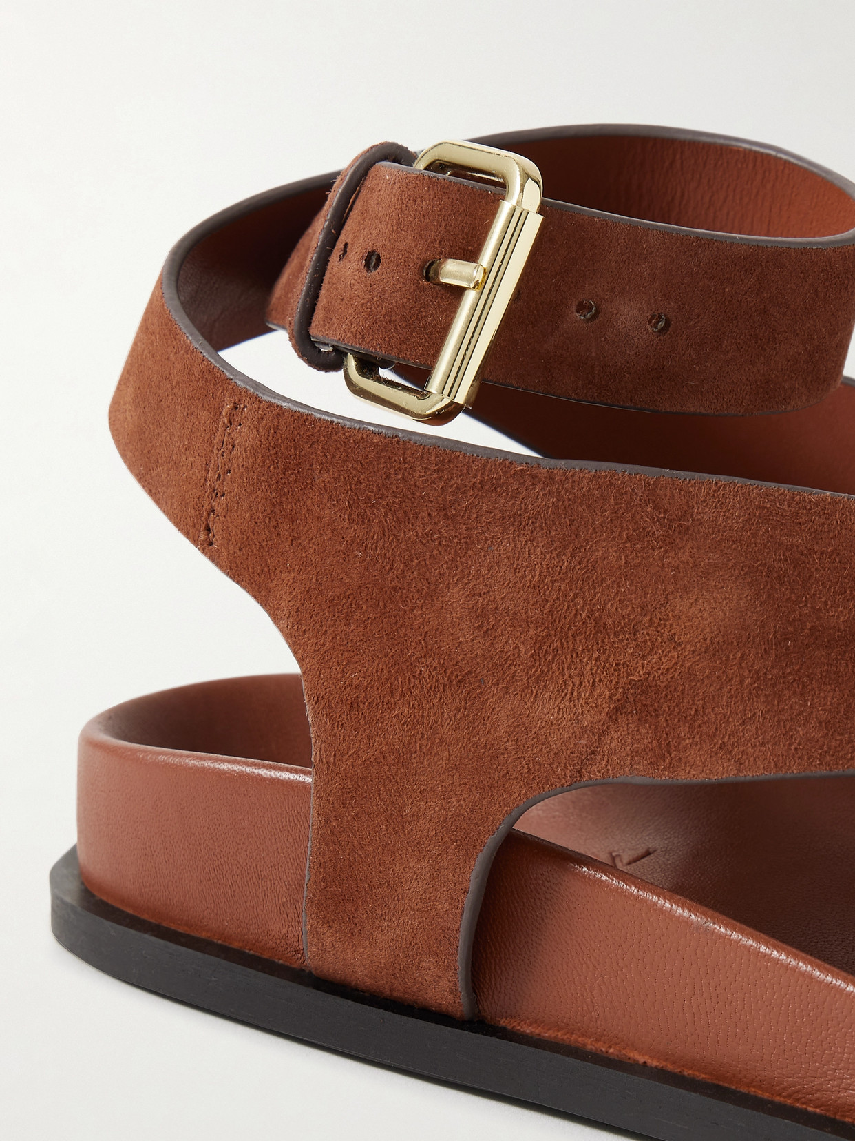Shop A.emery Jalen Suede And Leather Sandals In Brown