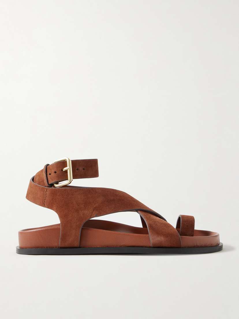 A Emery Jalen Suede And Leather Sandals