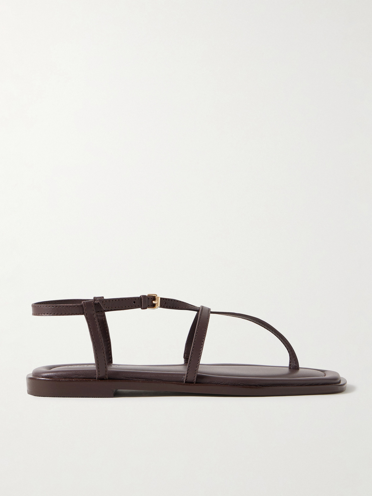 A Emery - Remly Textured-leather Sandals - Chocolate