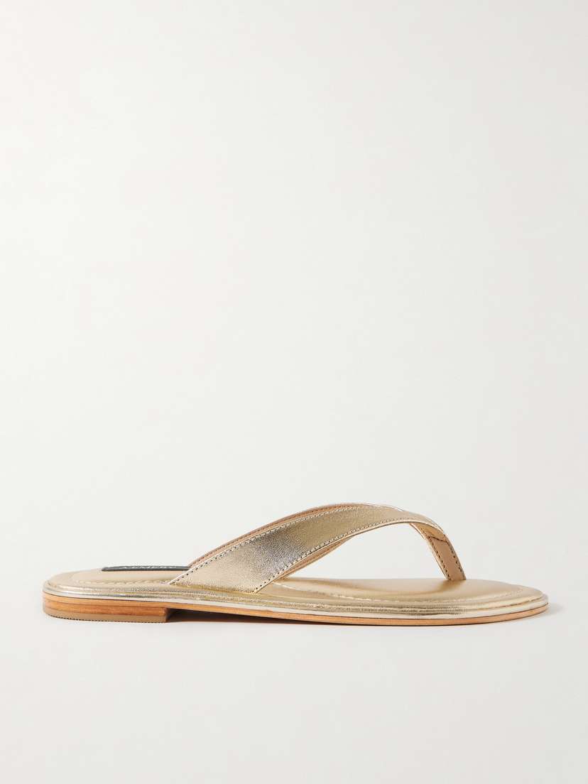 A Emery Morgan Metallic Leather Flip Flops