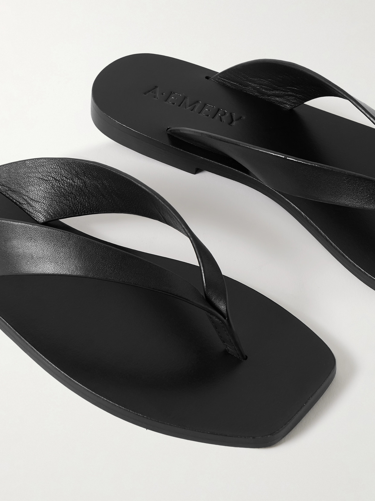 A.emery 10mm Kinto Leather Flip Flops In Black