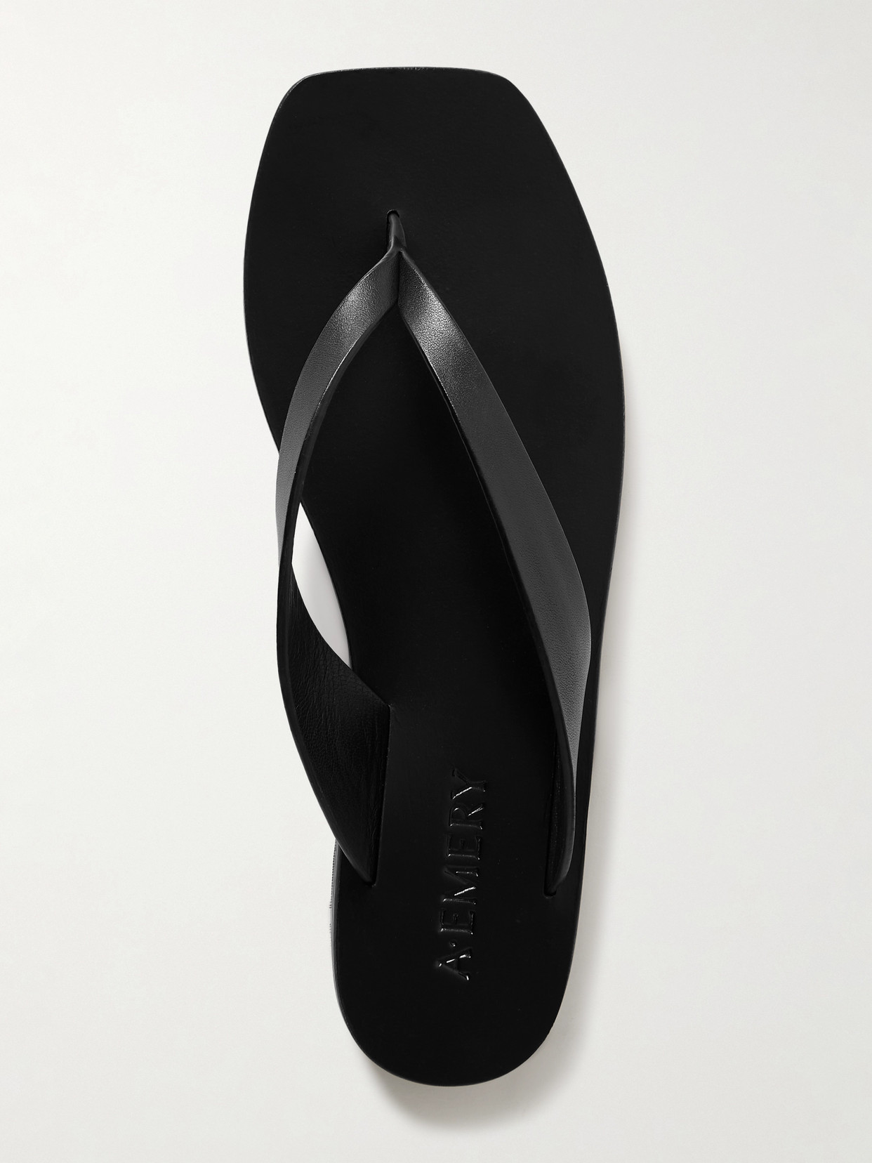 A.emery 10mm Kinto Leather Flip Flops In Black