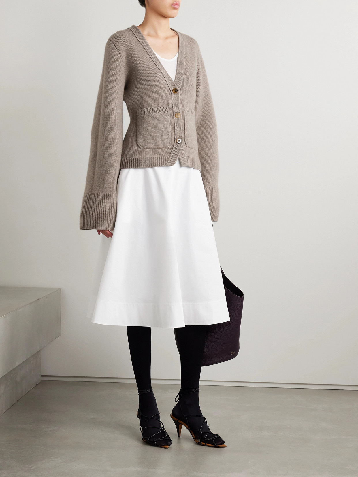 Khaite Scarlet Cashmere Cardigan In Gray