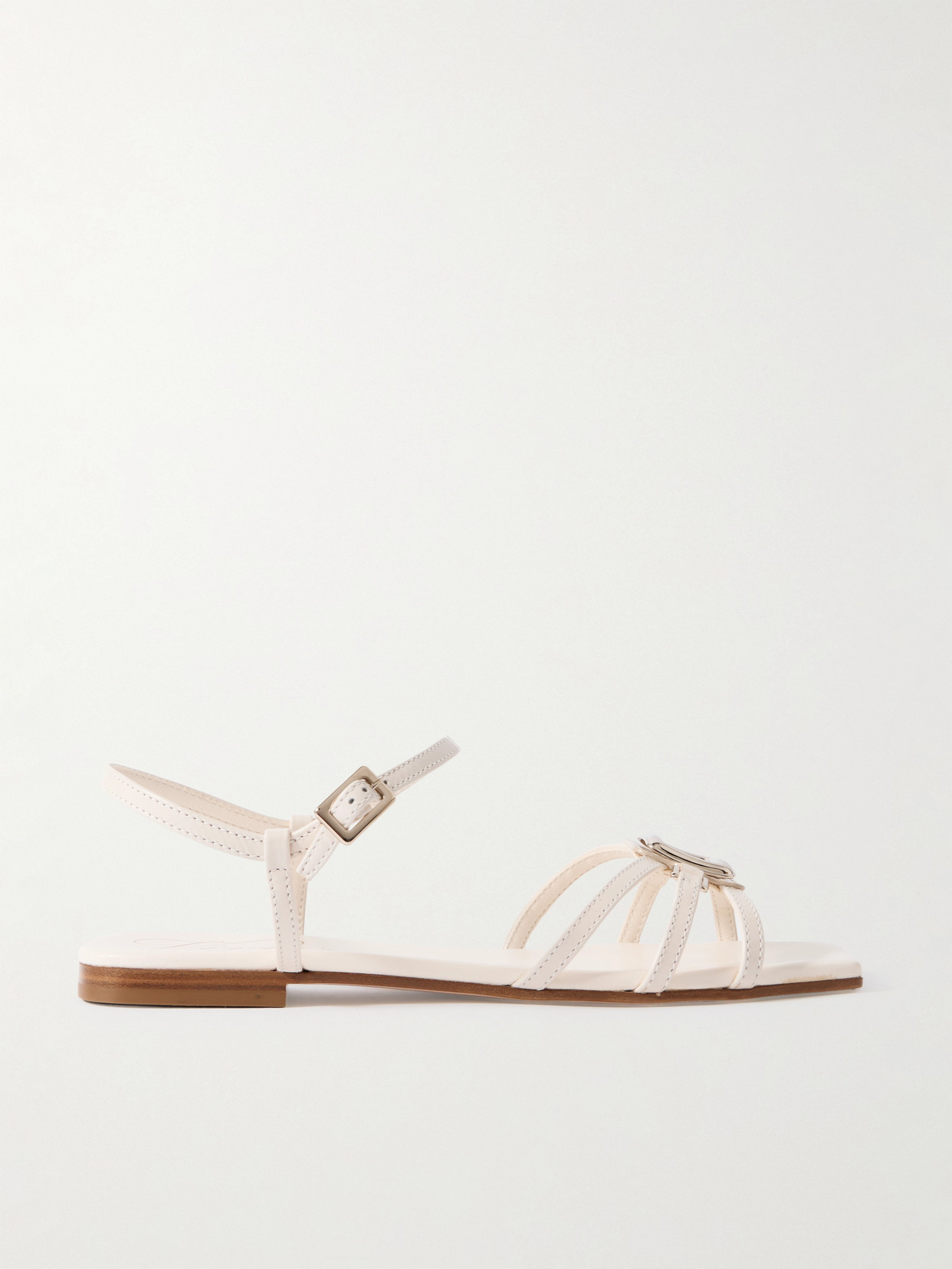 Roger Vivier Viv' By The Sea Leather Sandals In Cream