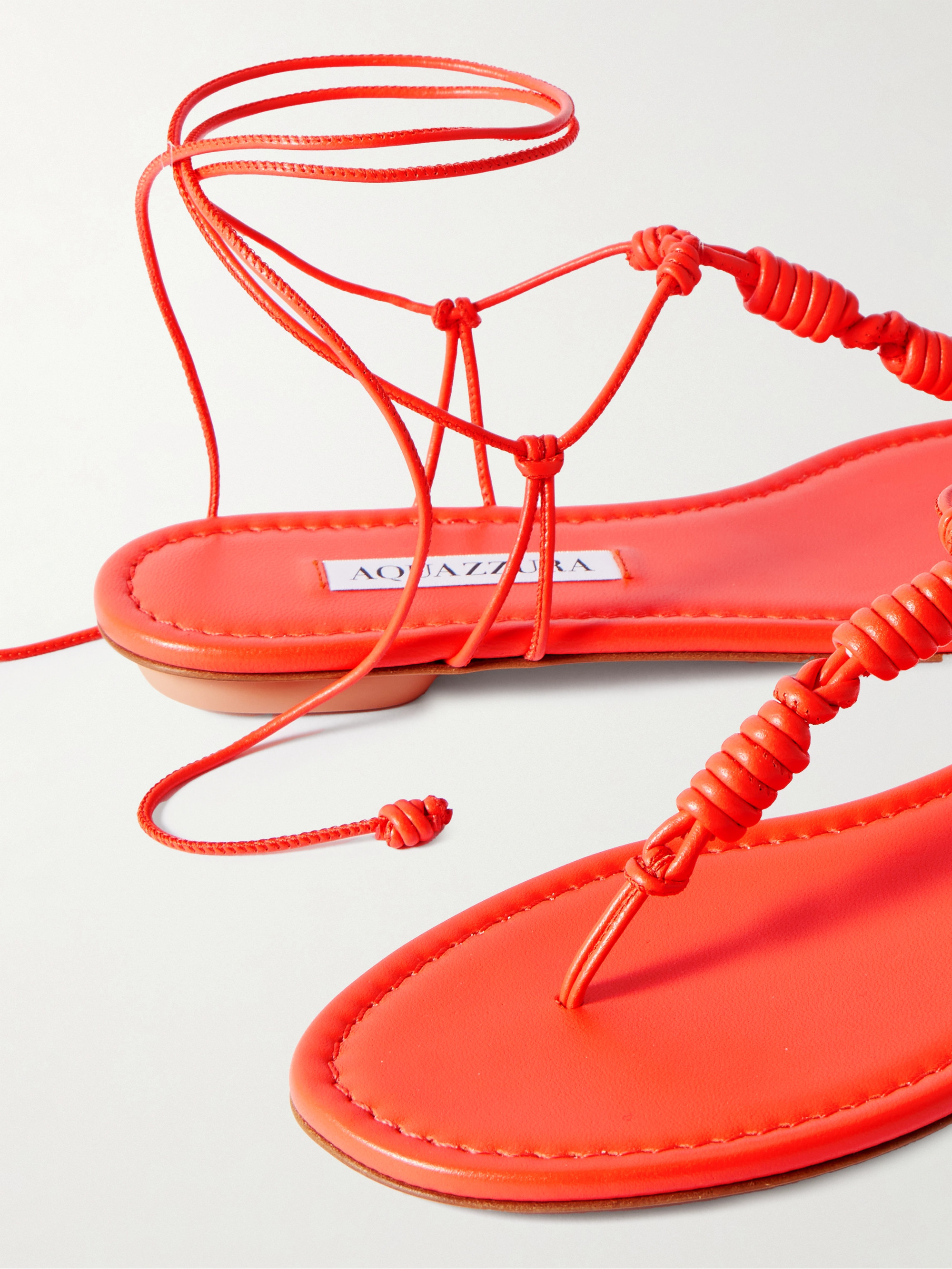 AQUAZZURA - Oaxaca knotted leather sandals | Plush