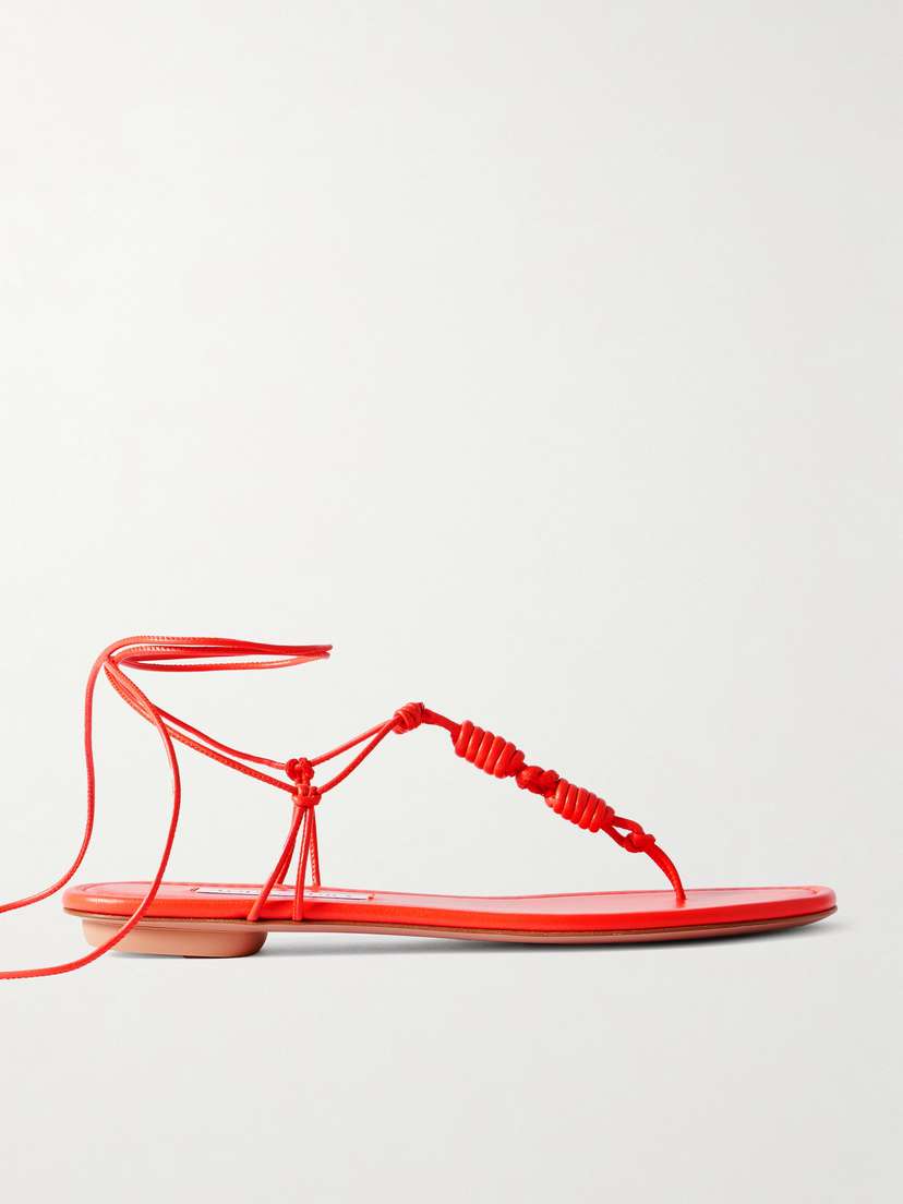 Aquazzura Oaxaca Knotted Leather Sandals