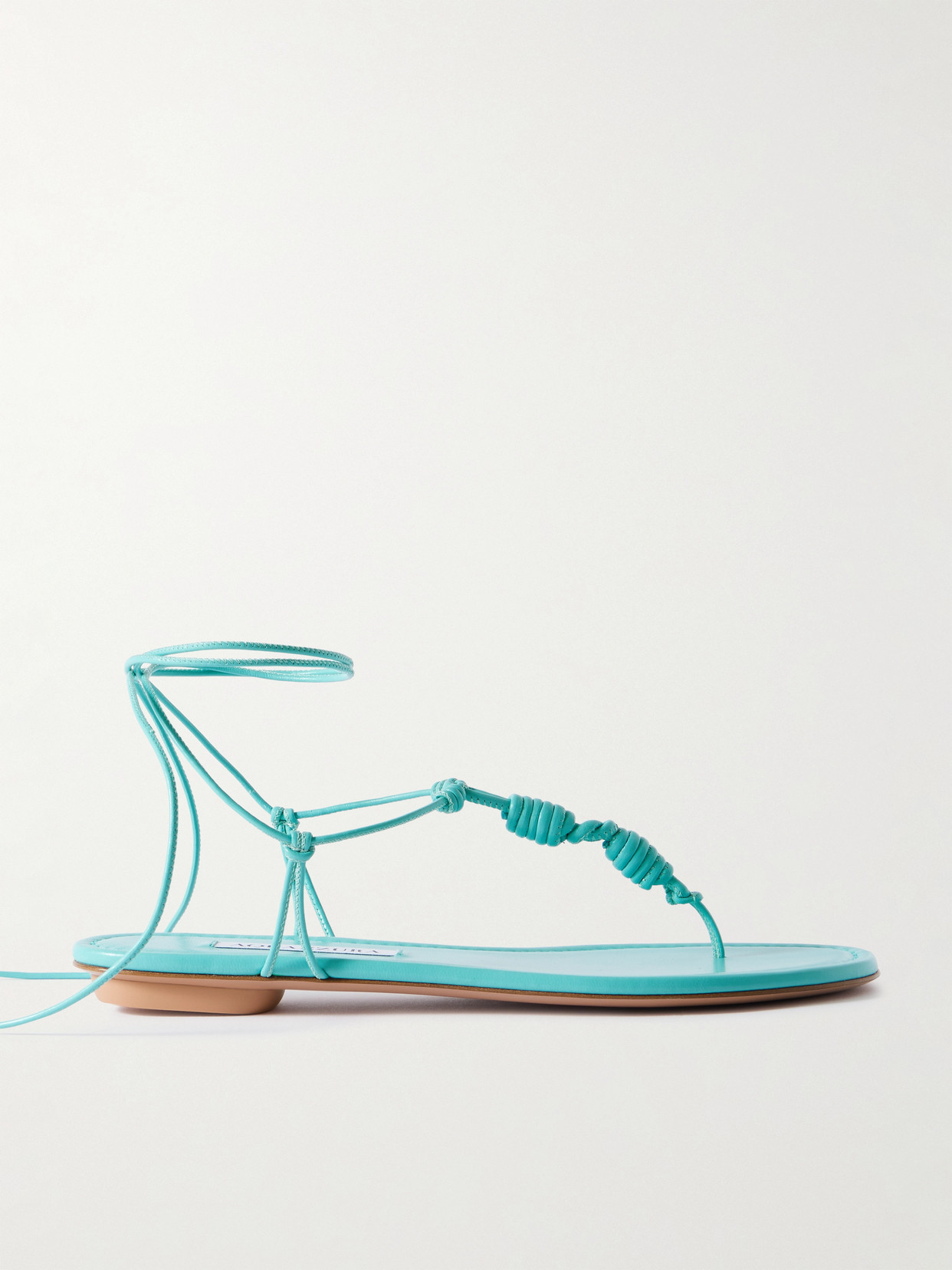 Aquazzura Oaxaca Knotted Leather Sandals In Blue