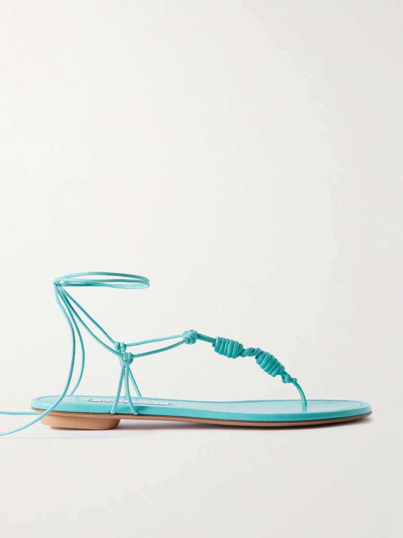 Aquazzura Oaxaca Knotted Leather Sandals