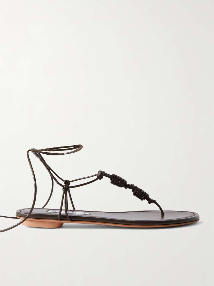 Aquazzura Oaxaca Knotted Leather Sandals