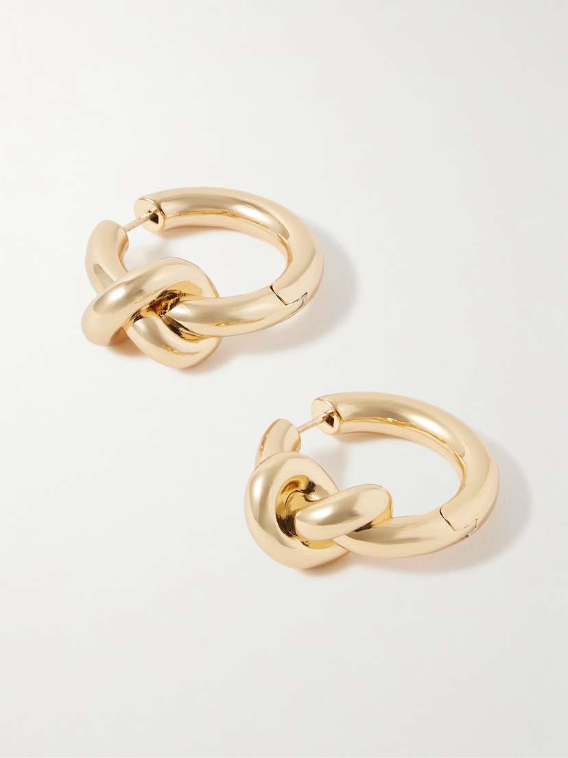 Jennifer Fisher Knot Huggies Gold-plated Hoop Earrings