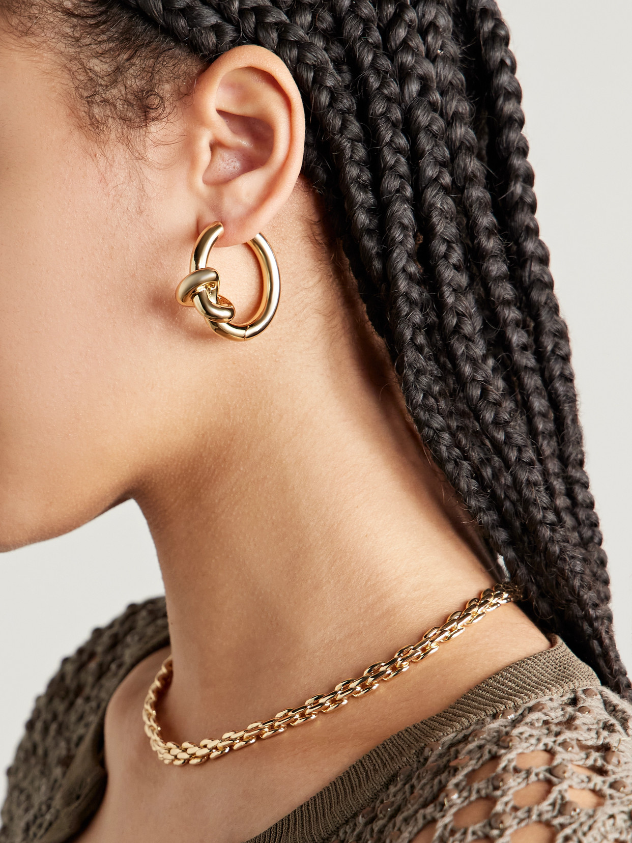 Jennifer Fisher Knot Mini Gold-plated Hoop Earrings In Gold